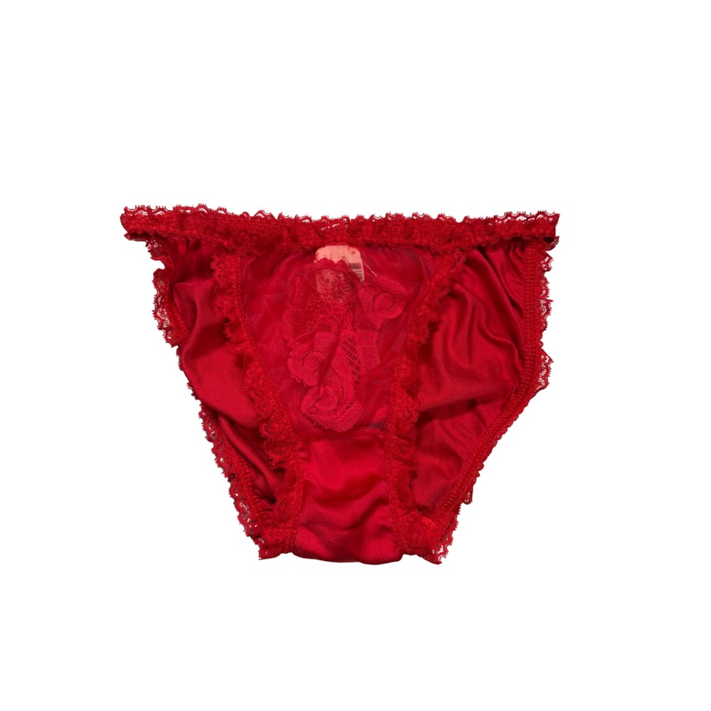 Vintage 90s Victoria's Secret‎ Gold Label Red Lace Bikini Panty – Medium